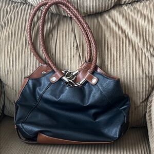 Elegant Black and Brown Women's Handbag
